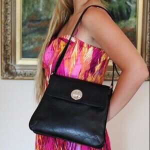 KATE SPADE Perforated Leather Black Double Vanessa York Street Noel Hobo